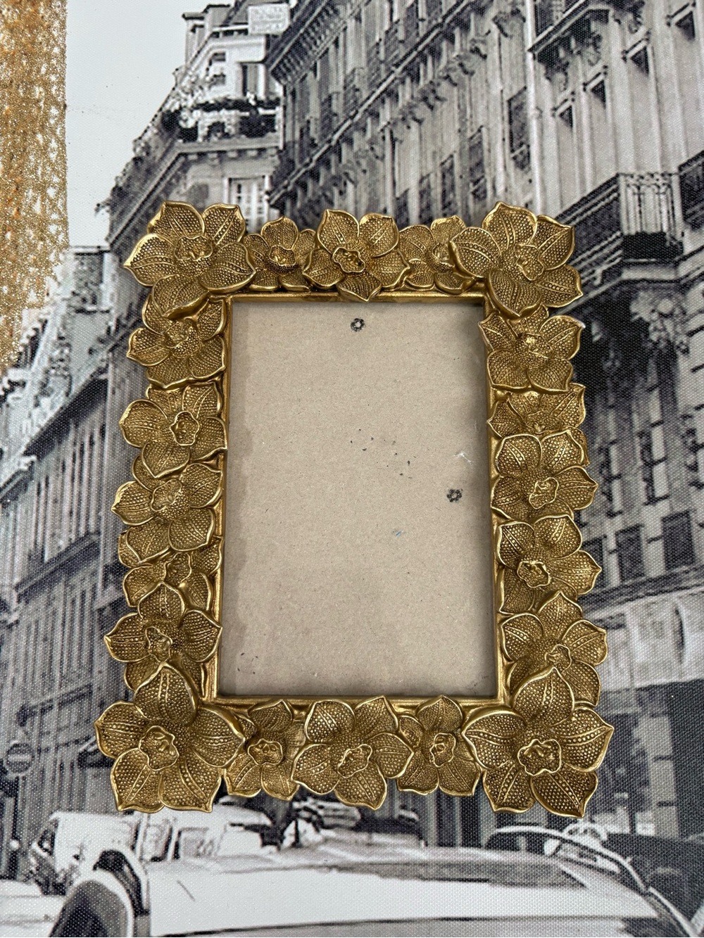 Gold Floral Photo Frame - Unbranded